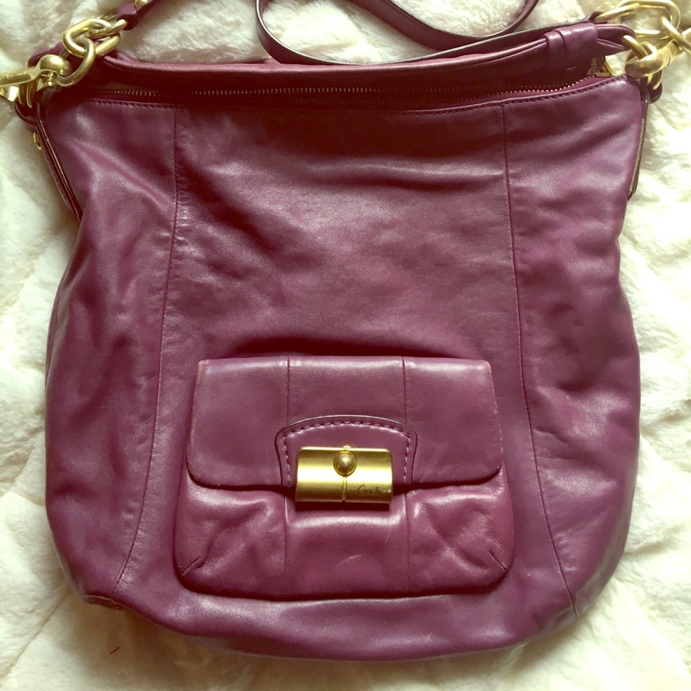 Coach purple convertible shoulder/crossbody bag
